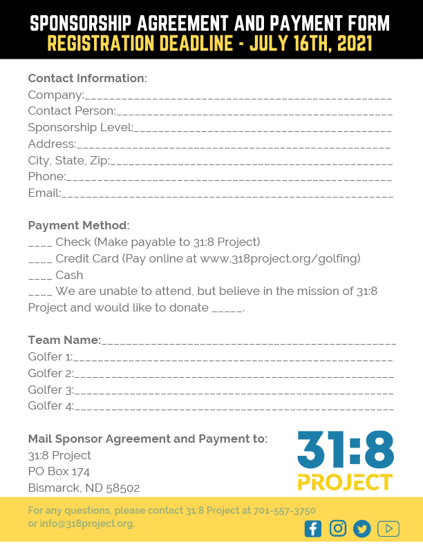 Sponsorship Agreement and Payment Form